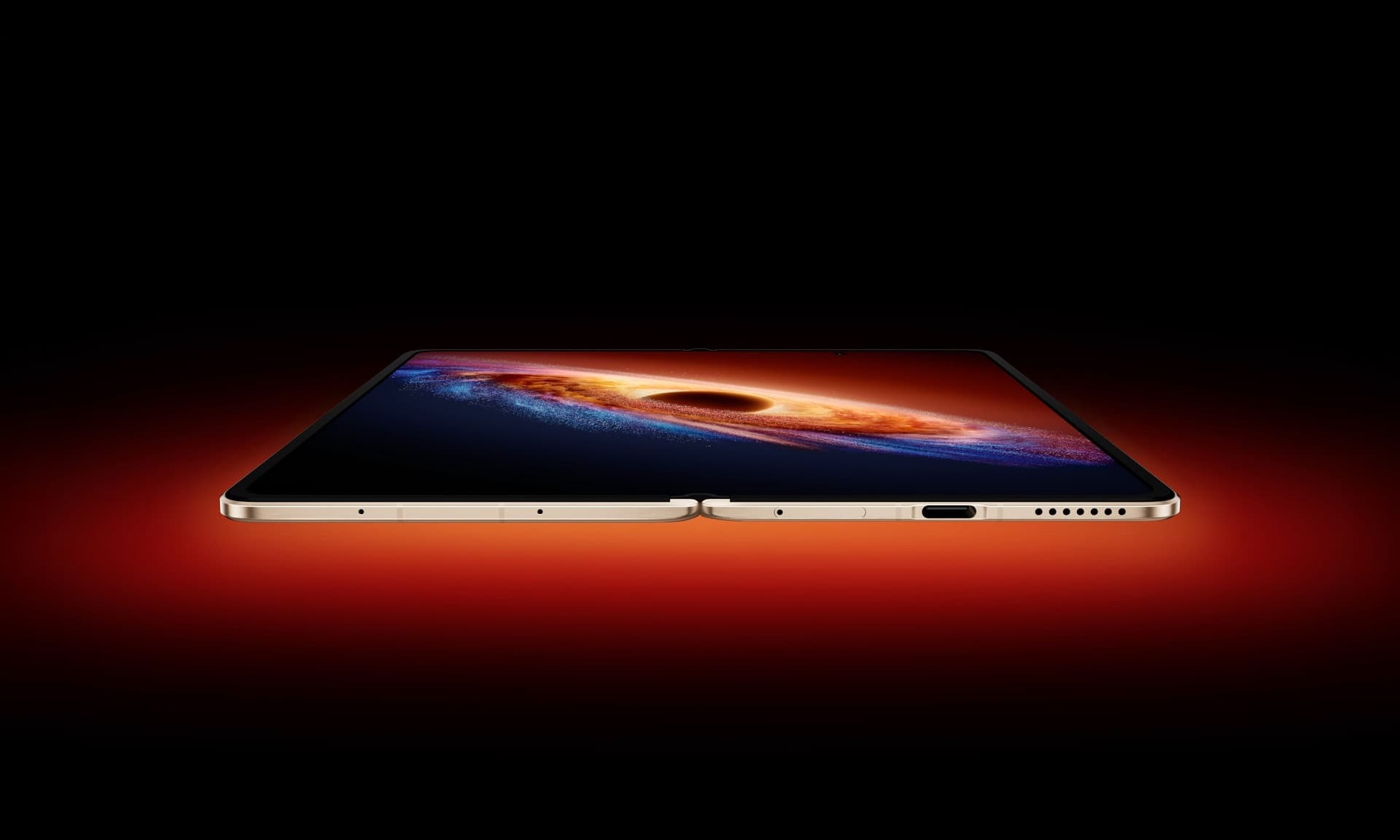 HONOR Magic V6 unfolded, viewed edge-on, showing the 4.0 mm profile