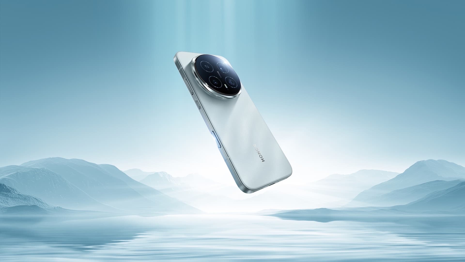 HONOR Magic8 Pro v barvě Sky Cyan – oficiální produktový snímek