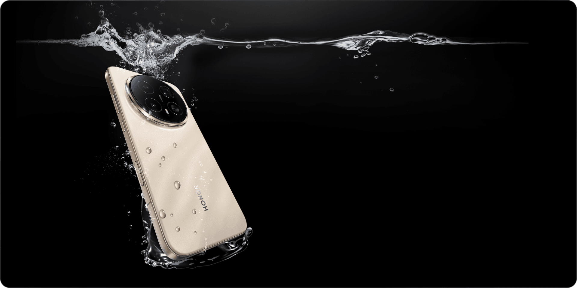 HONOR Magic8 Pro in Sunrise Gold taucht ins Wasser ein – eingestuft nach IP68, IP69 und IP69K