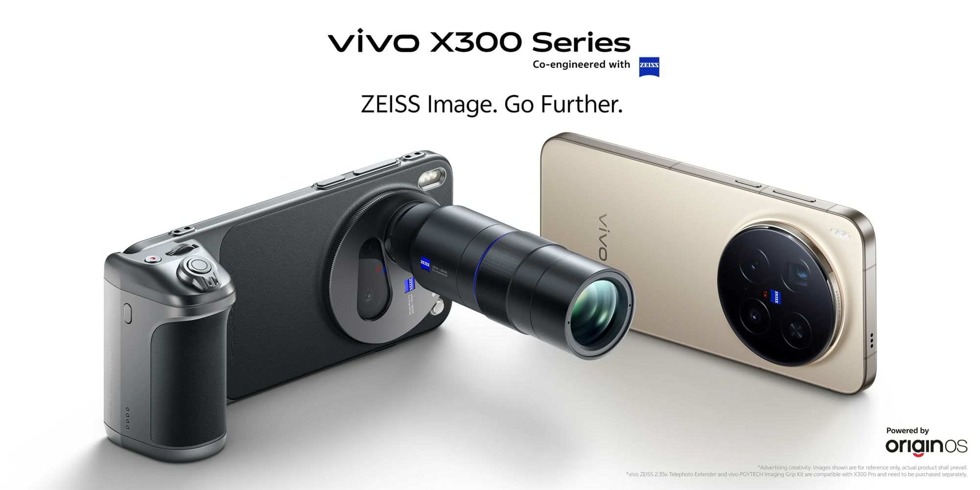 vivo X300 Pro värissä Phantom Black, edestä ja takaa