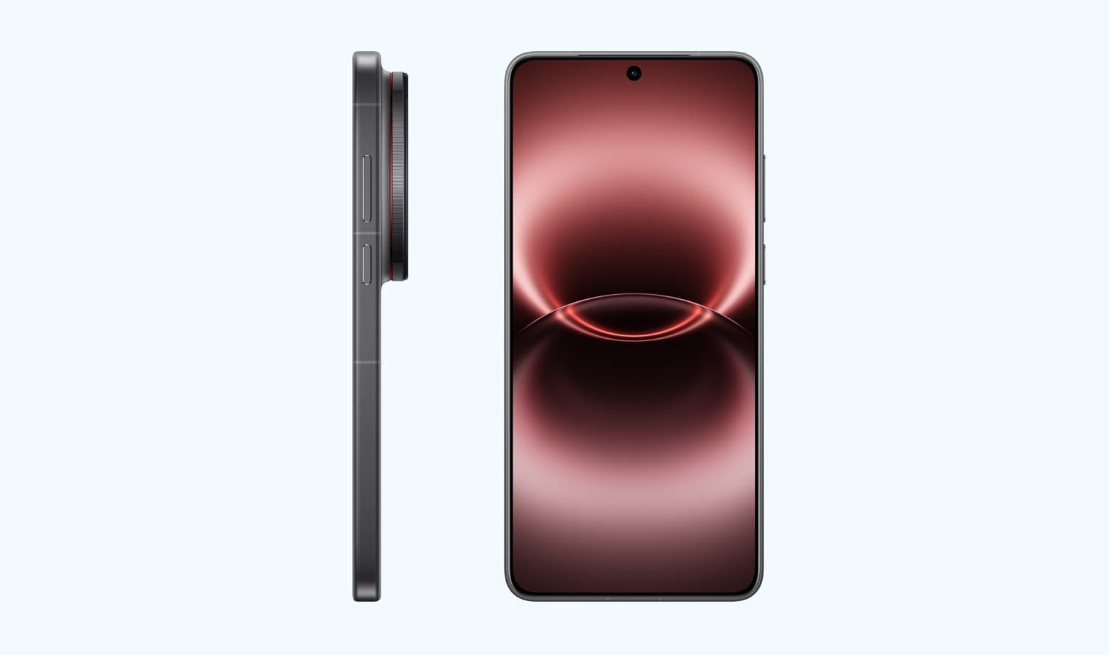 vivo X300 Ultra Volcano Black โ side profile and front view